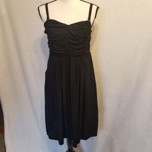 Torrid 1 (1X) Dress Strapless (Removable) Ruched Front Smocked Back Knee Length